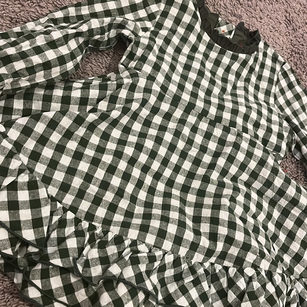 Christmas green gingham dress